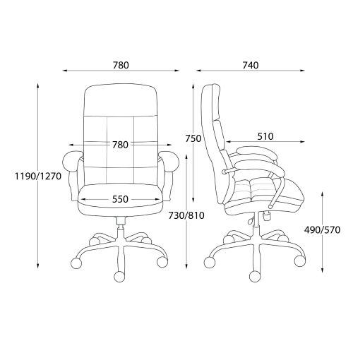 картинка Кресло поворотное August, темно-коричневый, экокожа