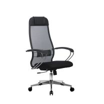 Кресло поворотное Метта 18-17833, чёрный, сетка, цвет каркаса хром фотография