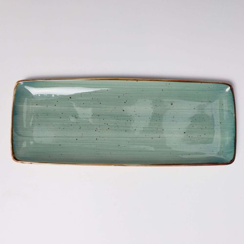 картинка Блюдо прямоугольное VITAL, фарфор, зеленый, 31*12*2см