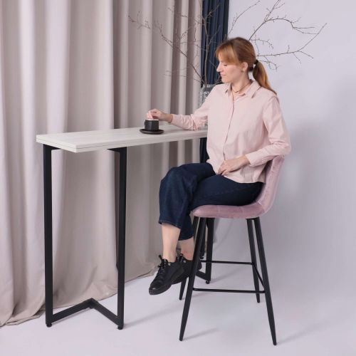 картинка Стул барный Stella, пыльная роза, велюр