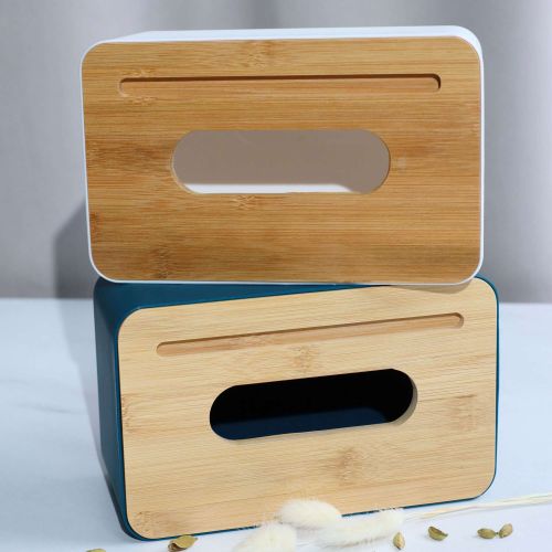 картинка Салфетница BAIL, темно-синий+бамбук, 21*13*10см