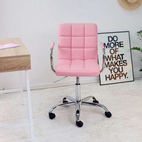 картинка Кресло поворотное Rosio, розовый, экокожа