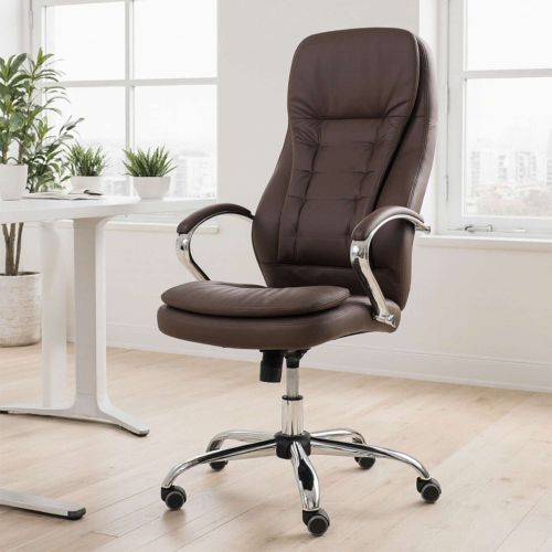 картинка Кресло поворотное Richard New, коричневый, экокожа