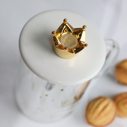картинка Чашка PRETTY с крышкой, стекло, прозрачный, 400 мл