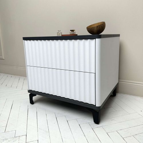 картинка Стол-консоль Royal-5003, белый + металл бруклин, мдф пленочный + лдсп