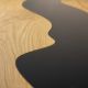 картинка Стол Кварц, дуб натуральный + черный, массив + стекло триплекс