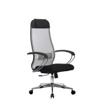 Кресло поворотное Метта, светло-серый, сетка фотография