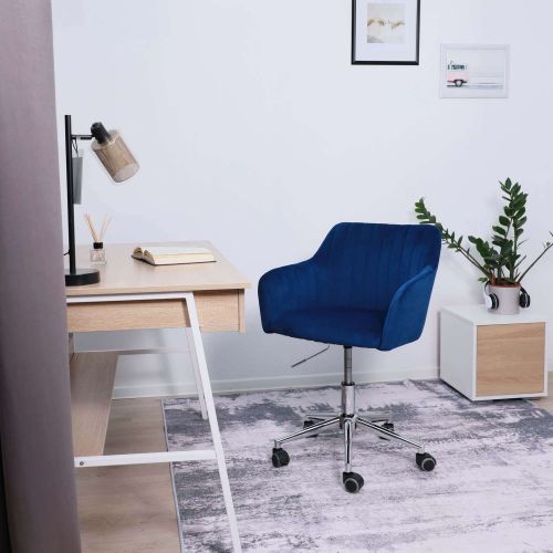 картинка Кресло SARK, поворотное, синий велюр/хром