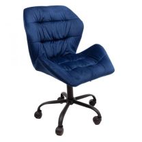 Кресло поворотное Yukon, темно-синий, велюр фотография