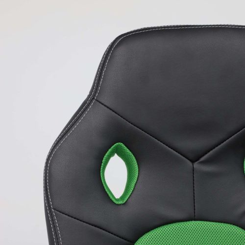 картинка Кресло поворотное Flaviy, черный/серый/салатовый, ткань