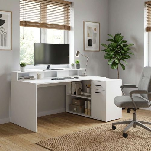 картинка Стол компьютерный Интерлиния СК-14, белый, лдсп