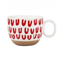 Чашка LOVE PRINT, керамика, красный принт, 14*10*7,6см фотография