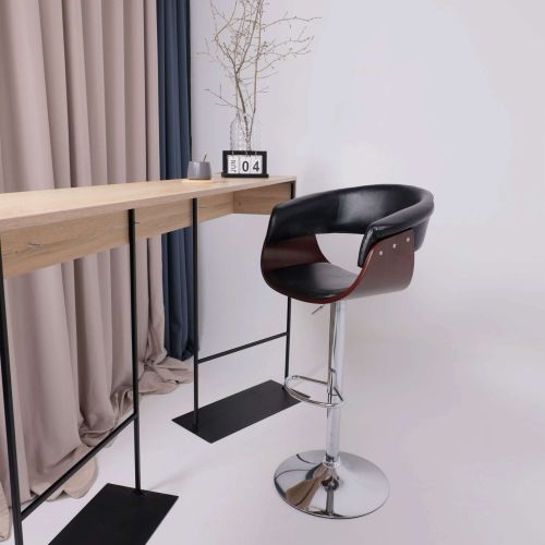 картинка Стул барный Rossi, черный, экокожа