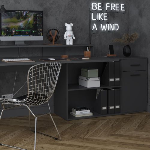 картинка Стол компьютерный СК-14 (Skill-3), 160*76*91,7, антрацит