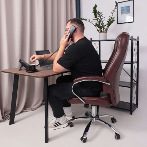 картинка Кресло поворотное King, темно-коричневый, экокожа