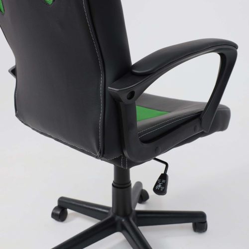 картинка Кресло поворотное Flaviy, черный/серый/салатовый, ткань