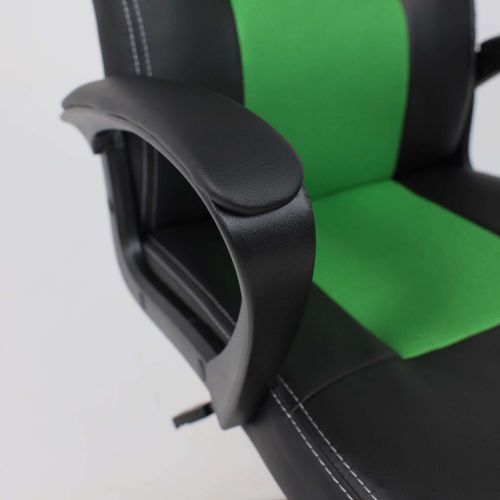картинка Кресло поворотное Flaviy, черный/серый/салатовый, ткань