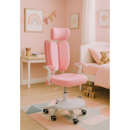 картинка Кресло поворотное LOLU, ткань, розовый