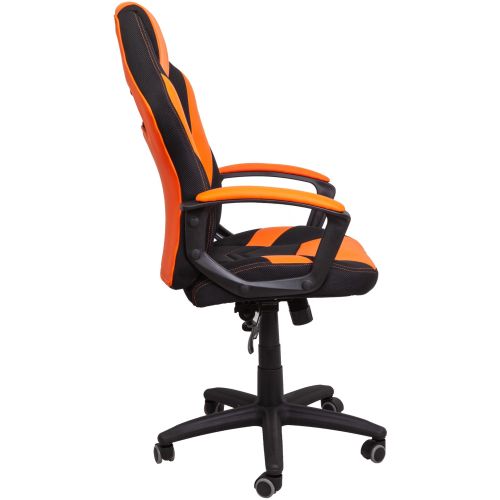 картинка Кресло поворотное Tiger, оранжевый + черный, экокожа