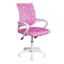 Кресло поворотное Ricci, розовый (с буквами), ткань фотография
