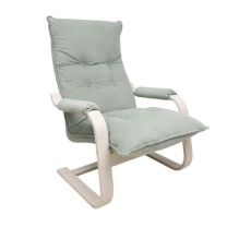 Кресло-качалка Leset Форест, мятный, велюр, цвет каркаса слоновая кость фотография