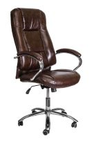 Кресло поворотное King, темно-коричневый, натуральная кожа фотография
