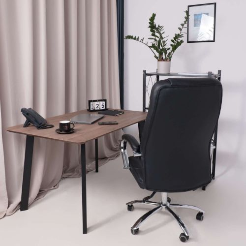 картинка Кресло поворотное King, чёрный, натуральная кожа