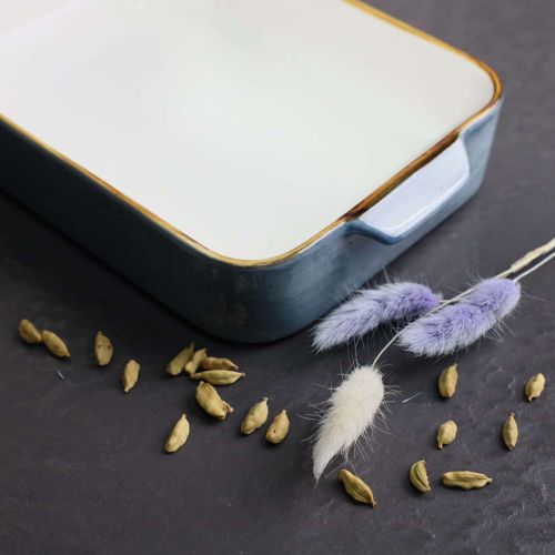 картинка Форма для запекания прямоугольная VITAL, фарфор, синий, 27*15*4,5см