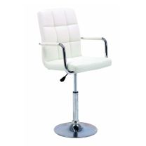 Кресло поворотное Rosio, белый, экокожа фотография