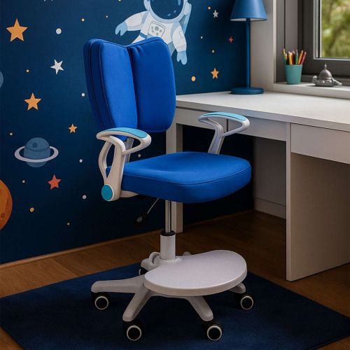 картинка Кресло поворотное Pegas, синий, ткань