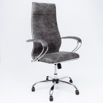 Кресло поворотное Метта, темно-серый, велюр фотография
