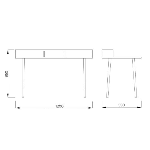 картинка Стол письменный Jasper, серый, металл