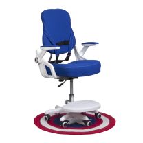 Кресло поворотное Swan, синий, ткань фотография