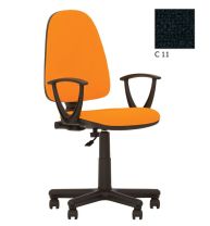 Кресло поворотное Престиж, оранжевый, ткань фотография