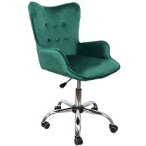 Кресло поворотное Bella, темно-зеленый, велюр фотография