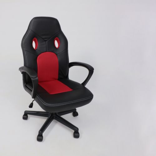 картинка Кресло поворотное Flaviy, черный/серый/красный, ткань