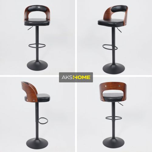 картинка Стул барный BRUNO, черный/черный