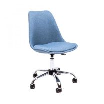 Кресло поворотное Shell, голубой, ткань фотография