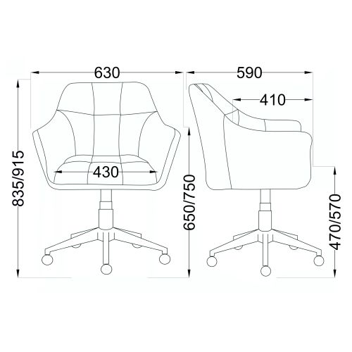 картинка Кресло поворотное Barren, винтажный коричневый, ткань