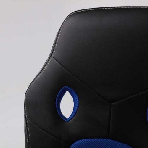 картинка Кресло поворотное Flaviy, черный/серый/синий, ткань