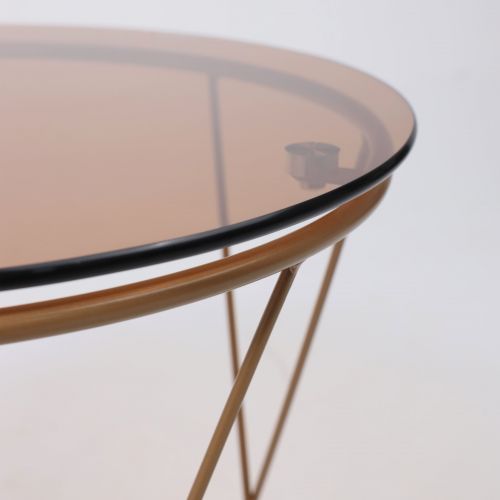 картинка Стол журнальный Allure, тонированное стекло, закаленное стекло, диаметр 50 см