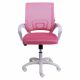 картинка Кресло рабочее, поворотное RICCI NEW, white, ткань/сетка, розовый