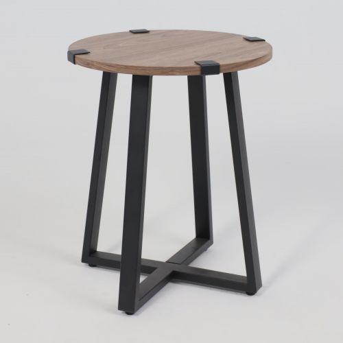 картинка Стол журнальный LOTUS, орех светлый/черный, d450*550