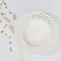 Тарелка глубока DELICATE, фарфор, белый, 20,3*3,8см фотография