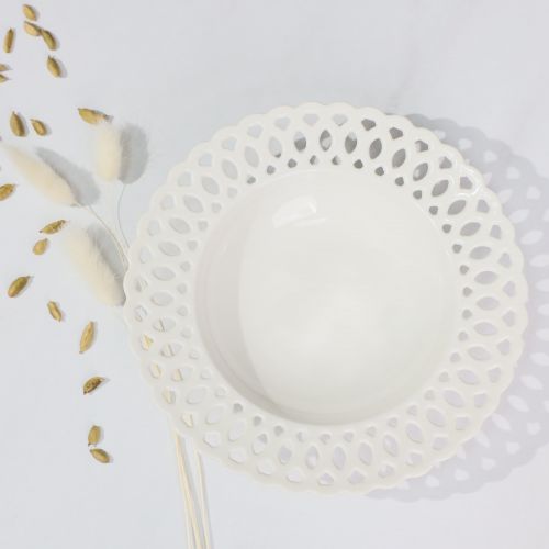 картинка Тарелка глубока DELICATE, фарфор, белый, 20,3*3,8см