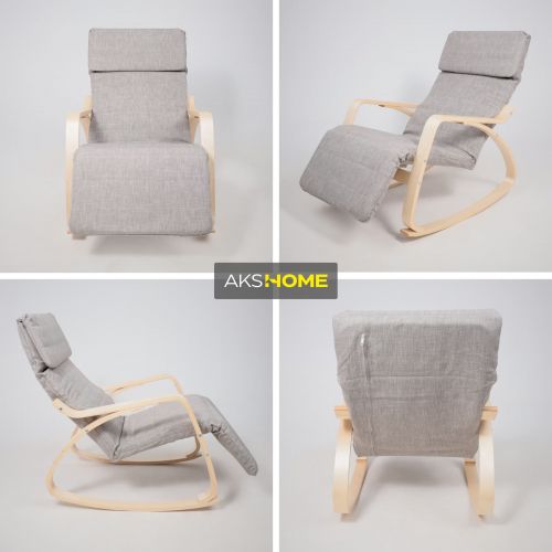 картинка Кресло-качалка Smart, серый, ткань