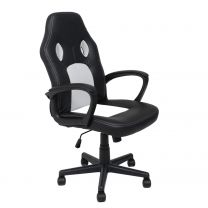 Кресло поворотное Flaviy, черный/серый/белый, ткань фотография