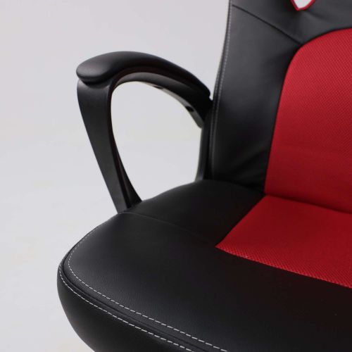 картинка Кресло поворотное Flaviy, черный/серый/красный, ткань