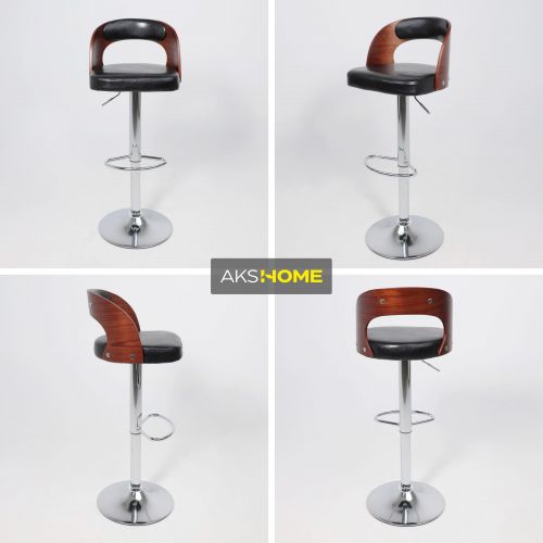 картинка Стул барный Bruno, чёрный, экокожа картинка Стул барный Bruno, чёрный, экокожа