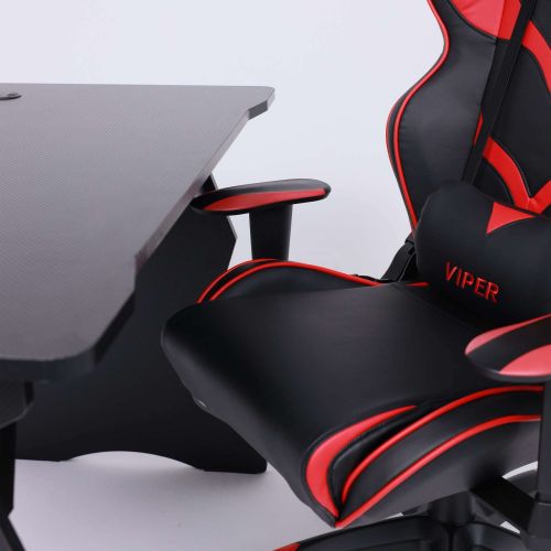 картинка Кресло поворотное Viper, красный + черный, экокожа